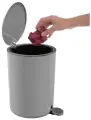 Урна для мусора Primanova Lenox с крышкой и педалью, 5 литров, цвет серый