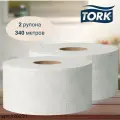 Туалетная бумага Tork Mini Jumbo, Advanced, в рулонах, система T2, 170 м, 2 сл, белая, 2 рулона (арт: 120231)