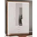 Шкаф для одежды распашной с зеркалом Шкаф в прихожую для одежды с ящиками 3-х дверный