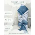Конверт-одеяло демисезон детский на выписку с поясом 90х90 см.