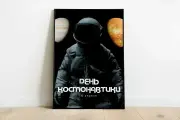 Ко дню космонавтики 21х30 см в черной раме