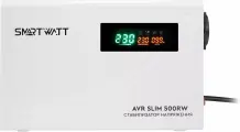 Стабилизатор напряжения SmartWatt AVR Slim 500RW 500 ВА белый, напольный/настенный, ЖК-дисплей, байпас