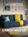 Диван-кровать Dandy MINI SE, еврокнижка, рогожка Malmo синий, 200х100х92 см