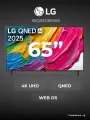 LG телевизор 65QNED80A6A, диагональ 65, разрешение 4K UHD, технология экрана QNED, частота обновления 60 Гц, черный