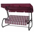 Качели садовые Удачная мебель Борнео, антрацитно-винного цвета, для 3 человек, 3 места