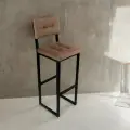 Стул барный металлический кухонный со спинкой (коричневый велюр)