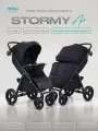 Коляска прогулочная всесезонная с надувными колесами MOWBaby Stormy MB106 Black