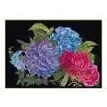 Набор для вышивания Гортензия и роза, канва аида (черная) 18 ct 39 х 25 см THEA GOUVERNEUR 442.05