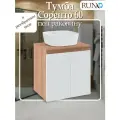 Тумба под раковину Runo Соренто 60, подвесная, крафтовый дуб-белая (горизонталь)