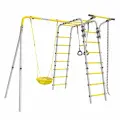 Спортивно-игровой комплекс Romana Весёлая лужайка-2, уличный, качели-сетка R.103.25.04, серые/жёлтые