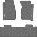 Автомобильные коврики EVA для УАЗ Patriot рестайл (2014-н/в), с каучуковым подпятником и 2 эмблемами UAZ, серые с серым кантом, ячейка - ромб
