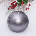 Новогодний шар 20 см «Глиттер», графит, пластик, для елки и декорирования