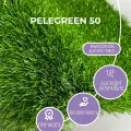 Искусственный газон Pelegreen 50мм. ворс 1х1м (1кв. м), цвет зелёный