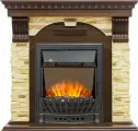 Royal Flame Каминокомплект Dublin угловой - Темный дуб / Сланец с очагом Aspen Black