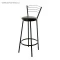 Табурет барный «Клик Мебель. Высокий» со спинкой, искусственная кожа, цвет чёрный