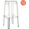 Комплект из 2-х прозрачных полубарных стульев Siesta Fox 65, без спинки