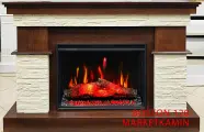 Электрокамин BOSTON 120 (Бостон) LED-очаг 23 Отделка из камня и дерева. Габариты (ШxВxГ): 1200х900х390 мм
