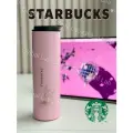 Термокружка STARBUCKS с клапаном 473мл розовая Старбакс tumbler металл
