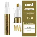 6 штук - Промышленный масляный маркер-краска Uni PAINT PX-30 по всем поверхностям, 4,0-8,5 мм (Золотой)