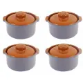 Набор из 4-х горшков-сотейников 0,4л (сиреневый )