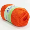 Пряжа SEAM Анна 16 (Сеам), оранжевый - 308, 100% мерсеризованный хлопок, 5 мотков, 100 г, 530 м.
