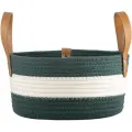 Корзина Bergenson Bjorn для хранения Helly 28х14 см, бежевая/зеленая