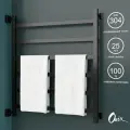 Водяной полотенцесушитель Onix, модель Moon Left Black 700x800, лесенка с боковым подключением слева, черный, полный комплект