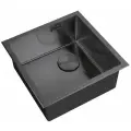 Мойка кухонная ZorG LUX 4444 GRAFIT графит в комплекте с коландером и накладкой