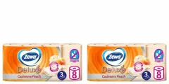 Zewa Туалетная бумага Делюкс, 3-слоя, Персик, 8шт, 2 уп