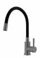 Смесительль Esko Snake K44Grafit для кухни, гибкий излив, черный графит