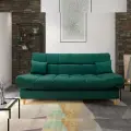 Диван кровать Саймон с подушками (изумруд), ортопедический, прямой, с ящиком для белья, клик-кляк, 204х95х102 см