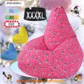 Кресло-мешок Груша розовый снеговик цвет (размер XXXXL) PuffMebel, ткань Дюспо