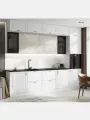Кухонный гарнитур Престиж 3м МДФ браш вайт/жемчуг со столешницей