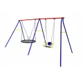 Качели дачные Пионер 2Д двойные качели цепные со спинкой+ качели Паутина 100 см PS-302