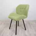 Мягкий стул для мастера со спинкой, на ножках, фисташковый велюр