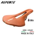 Велосипедное седло selle Repente Quasar 2.0 Brown с тиснением, 260х142 мм, вес 170 г. - легкое спортивное карбоновое, Италия