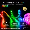 Светодиодная лента 5м 12В 14Вт/м RGB подсветка 60 led/m IP33 10мм