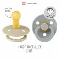 Набор 2 шт. Соска-пустышка BIBS латексная классическая Colour: Vanilla/Cloud, 6+ месяцев
