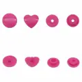 Кнопки для одежды 'Сердце', 1000 шт, 12,5 мм и 10 мм, пластиковые, NEW STAR (маджента)
