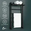 Полотенцесушитель водяной Onix, модель Classic Plus Pro Black 400x800 Лесенка с нижним подключением, Черный матовый, полный комплект