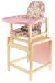 Стульчик для кормления СТД-07, трансформер, цвет розовый (розовая столешница)