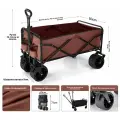 Тележка кемпинговая, брезентовое корыто, Огненный камень кофейного цвета, 4 колеса, грузоподъемность 200кг