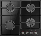 Газовая варочная панель Hansa BHKS630540, 4 конфорки, закаленное стекло, черный