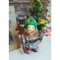 Ватная елочная игрушка - мальчик в буденовке с лошадкой