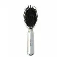KOH-i-NOOR Щетка массажная для волос - овальная средняя, серебристый металлик - модель 7109KK SPAZZOLA PNEUMATICA Metalli - Silver