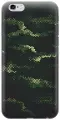 Силиконовый чехол на Apple iPhone 6s / 6 / Эпл Айфон 6 / 6с с рисунком Темно-зеленый камуфляж