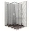 Душевой уголок 100х100 см с раздвижными дверями Ambassador Queen 11011105: душевое ограждение из стекла 6 мм, профиль хром