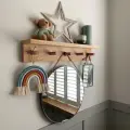 Вешалка настенная SONOMA Home из массива дуба, 9 крючков, ручная работа, покрытие бейц-маслом, цвет орех