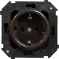 BIRONI Шедель Пластик / Коричневая розетка с заземлением (скрытый монтаж), B3-101-22