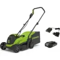 Газонокосилка аккумуляторная Greenworks Арт. 2516107UB, 24V, 33 см, бесщеточная, с 1хАКБ 4Ач и ЗУ
